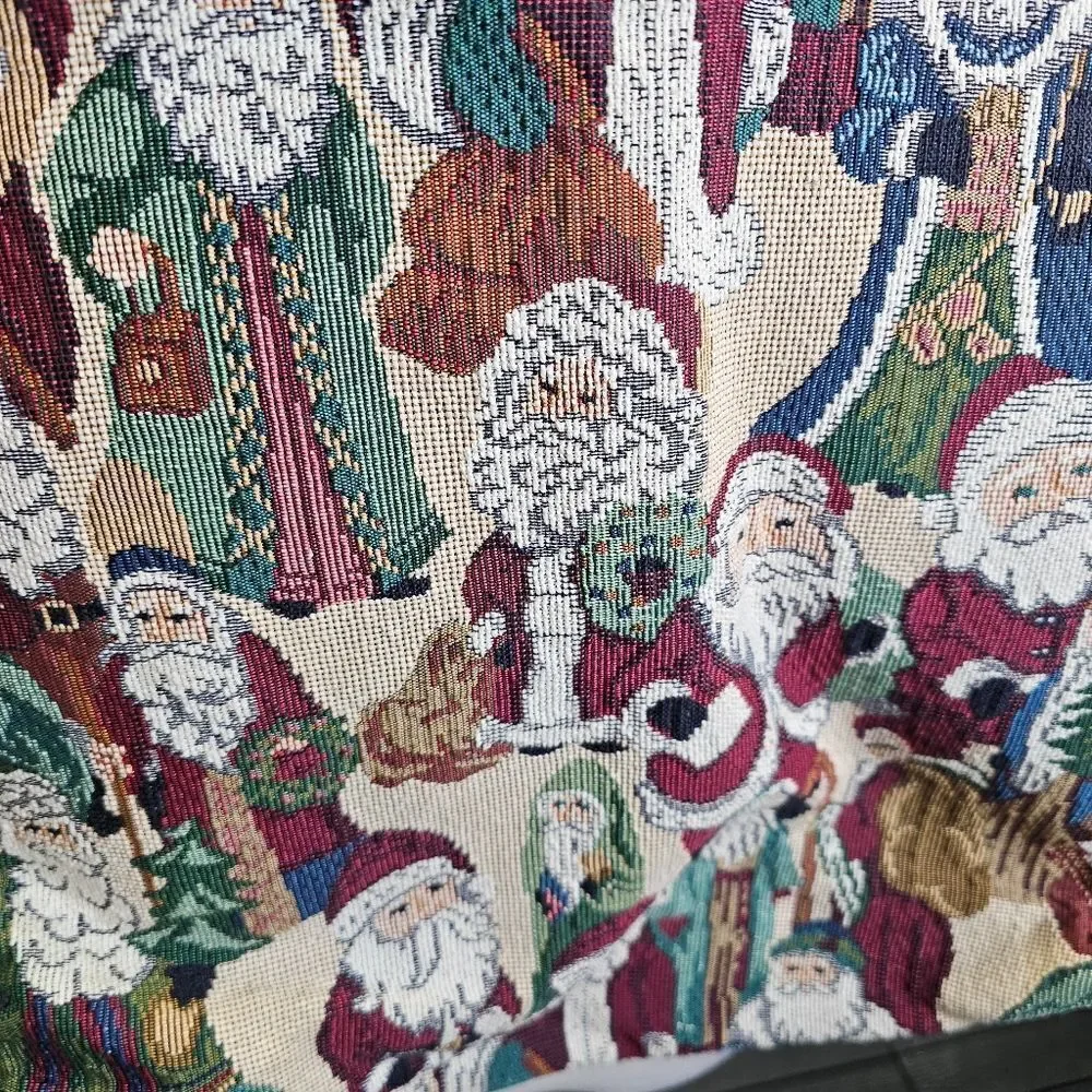 Vintage Christmas Santa Holiday Tapestry Tote Bag
